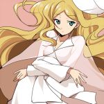  blonde_hair cattleya_(pokemon) green_eyes hat hirococo hirococo_(hakka) long_hair lowres pokemon pokemon_(game) pokemon_black_and_white pokemon_bw solo wind 