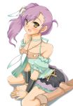  boots gokubuto_mayuge jewelry necklace odette_(rune_factory) ponytail purple_hair rune_factory rune_factory_oceans side_ponytail sitting solo wariza yellow_eyes 