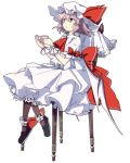  animated animated_gif artist_request blinking cup dress frills hat lavender_eyes lavender_hair lowres pantyhose remilia_scarlet ribbon sitting solo teacup touhou wings 
