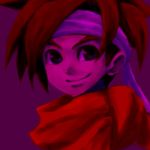  chrono_trigger crono headband lowres red_hair redhead scarf smile spiked_hair spiky_hair 