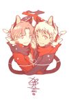  ameru.miro animal_ears archer ashchriss cat_ears cat_tail dual_persona emiya_shirou fate/extra fate/stay_night fate_(series) male matou_shinji multiple_boys muted_color muted_colors red_eyes red_hair redhead tail white_background white_hair 