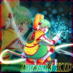  character_name chinese_clothes detached_sleeves dragon_kid e1616i6j electricity glowing glowing_eyes green_eyes green_hair hat new_year short_hair shorts superhero thigh-highs thighhighs tiger_&amp;_bunny zoom_layer 
