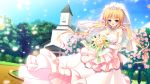  blue_eyes flower game_cg kazamatsuri_mana manatsu_no_yoru_no_yuki_monogatari mikeou wedding wedding_dress 
