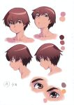  brown_hair character_sheet collarbone color_guide highres male natsuyasumi. official_art po-ju production_art scan short_hair solo yuu_(natsuyasumi.) 