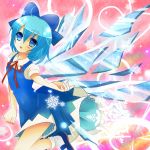  bad_id blue_eyes blue_hair cirno ice ice_wings nekosugiayana snowflakes solo touhou wings 