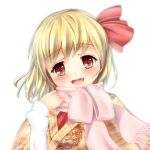  blonde_hair fang hair_ribbon highres red_eyes ribbon rumia scarf solo the_embodiment_of_scarlet_devil touhou toumin youkai 