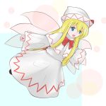 blonde_hair blue_eyes gseeddjp hat lily_white long_hair open_mouth solo touhou wings 