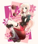  :t bad_id boots ia_(vocaloid) long_hair mushroom nasamuto pink_hair single_thighhigh solo thigh-highs thighhighs twintails vocaloid 