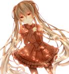  bow cup frills gothic_lolita hatsune_miku holding lolita_fashion long_hair pantyhose satou_(una-vittima) simple_background solo twintails very_long_hair vocaloid white_background 