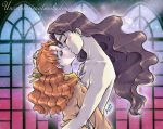  1boy 1girl 2012 bishoujo_senshi_sailor_moon blush brown_hair closed_eyes couple eyes_closed hand_on_head hug kiss long_hair nephrite oosaka_naru osaka_naru shirtless signature unconventional_senshi watermark web_address 