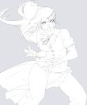  bad_id highres hong_meiling long_hair monochrome solo somsom touhou 