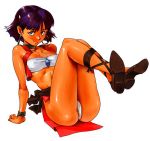  artist_request ass bandeau bracelet choker crossed_legs dark_skin earrings fushigi_no_umi_no_nadia jewelry legs legs_crossed light_smile loincloth nadia necklace panties pendant purple_hair short_hair simple_background sitting solo taut_shirt tubetop underwear white_panties 