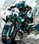  1boy kamen_rider kamen_rider_fourze_(series) kamen_rider_meteor male motor_vehicle motorcycle pone solo vehicle 