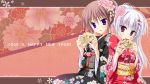  2girls hatsuyuki_sakura hontani_kanae japanese_clothes kimono kozakai_aya saga_planets tamaki_sakura toranosuke wallpaper 