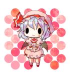  bat_wings blue_hair chibi clariate hat lowres remilia_scarlet smile solid_circle_eyes solo touhou wings 