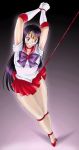  bdsm bishoujo_senshi_sailor_moon black_eyes black_hair bondage breasts gag gagged gloves high_heels hino_rei legs long_hair pantyhose sailor_mars sheer_legwear shoes solo uraharukon 