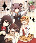  animal_ears bamboo_broom blonde_hair broom brown_hair chibi crossed_arms futatsuiwa_mamizou glasses green_eyes green_hair hijiri_byakuren houjuu_nue jewelry kasodani_kyouko koori_hana leaf leaf_on_head mouse_ears multiple_girls nazrin pendant pince-nez red_eyes short_hair toramaru_shou touhou yellow_eyes 