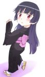  black_hair gokou_ruri japanese_clothes kimono long_hair meow_(nekodenki) mole ore_no_imouto_ga_konna_ni_kawaii_wake_ga_nai purple_eyes solo violet_eyes 