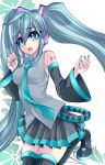  aqua_eyes aqua_hair bad_id boots detached_sleeves hatsune_miku headphones highres kneeling long_hair nail_polish necktie open_mouth skirt solo thigh-highs thigh_boots thighhighs twintails very_long_hair vocaloid 