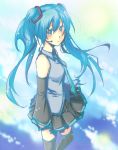  colored hatsune_miku koyume long_hair skirt solo thigh-highs thighhighs twintails very_long_hair vocaloid 