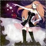  choker closed_eyes eyes_closed hair_ornament long_hair mawaru_penguindrum princess_of_the_crystal rusuko solo star takakura_himari thigh-highs thighhighs 