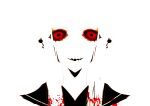 !!_(artist) blood copyright_request creepy earrings face jewelry long_hair nakikuni_(closed_ward) red_eyes school_uniform simple_background smile solo spot_color white_background 