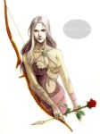  1girl artist_request bow final_fantasy final_fantasy_ii flower lips long_hair lowres maria_(ff2) purple_hair rose solo 