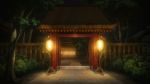  infinite_stratos japan_temple lamp night scenic trees 