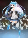  aqua_eyes aqua_hair boots detached_sleeves hatsune_miku highres long_hair looking_back necktie neon_(satirol) skirt sleeves_past_wrists solo thigh-highs thigh_boots thighhighs twintails very_long_hair vocaloid wings 