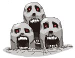  dugtrio lowres no_humans open_mouth pokemon pokemon_(creature) red_eyes sido_(slipknot) simple_background white_background 