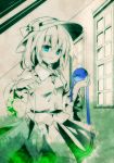  blue_eyes emyu fujishiro_emyu hat komeiji_koishi solo spot_color third_eye touhou 