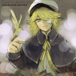 bird blonde_hair blurry bokeh boyer depth_of_field eyepatch hat highres male oliver_(vocaloid) one_eye_covered open_mouth sailor_hat solo vocaloid yellow_eyes 