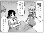  buntaichou comic female_admiral_(kantai_collection) kantai_collection long_hair monochrome naval_uniform nenohi_(kantai_collection) translated 