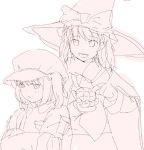  bad_id crossed_arms digital001 hat kawashiro_nitori kirisame_marisa mini-hakkero multiple_girls sketch touhou witch witch_hat 
