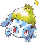  bulbasaur lowres no_humans official_art pokemon pokemon_(creature) red_eyes seed simple_background solo sugimori_ken transparent_background 