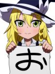  akeome blonde_hair bow braid bust face green_eyes hair_between_eyes hair_bow hat hat_bow jeno kirisame_marisa long_sleeves looking_at_viewer new_year simple_background single_braid smile solo touhou white_background witch witch_hat 