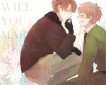  2boys america_(hetalia) axis_powers_hetalia blonde_hair closed_eyes crying english flower glasses gloves jacket jewelry kneeling male multiple_boys open_mouth proposal ring smile united_kingdom_(hetalia) yaoi 