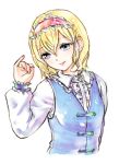  alice_margatroid blonde_hair blue_eyes bust clariate lowres smile solo touhou 