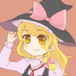 bad_id blonde_hair blush bust face hat hovering_kousin kirisame_marisa long_hair lowres smile solo touhou witch witch_hat yellow_eyes 