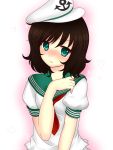  1girl black_hair blush green_eyes haruta_(806060) hat highres murasa_minamitsu sailor_collar sailor_hat solo touhou 