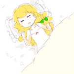  bad_id bed blonde_hair braid camisole child closed_eyes hovering_kousin kirisame_marisa long_hair lowres lying on_back pillow sleeping solo touhou 