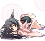  black_hair horns long_hair naga_(staygarden) on_side purinko red_eyes ryuujin_naga solo 