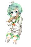  blush clariate green_eyes green_hair hat hishaku murasa_minamitsu sailor sailor_hat scarf shorts smile solo touhou 