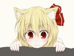  :3 animal_ears animated animated_gif artist_request blonde_hair blush cat_ears ebi_senbei face hair_ribbon hands kemonomimi_mode red_eyes ribbon rumia solo the_embodiment_of_scarlet_devil touhou youkai 