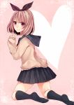  1girl heart highres original school_uniform serafuku skirt smile solo violet_eyes wakatsuki_you 