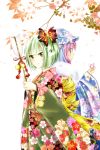  arrow back-to-back bow hair_bow highres japanese_clothes kimono konpaku_youmu multiple_girls petals rikkunia saigyouji_yuyuko touhou 