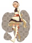  alternate_costume argyle argyle_legwear dress high_heels izayoi_sakuya knife maid maid_headdress shiba_murashouji shoes solo thigh-highs thighhighs throwing_knife touhou weapon white_legwear zettai_ryouiki 