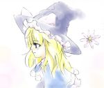  blonde_hair blue_eyes flower hat kirisame_marisa long_hair solo taker touhou witch witch_hat 