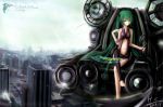  city green_hair hatsune_miku hc microphone miku_append vocaloid 