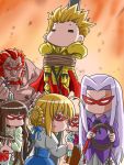  ahoge armor bdsm bondage candle chain chains covering covering_face domino_mask fate/zero fate_(series) gilgamesh highres hohetomaru irisviel_von_einzbern manly mask pasties rider_(fate/zero) saber shiori310birthday sola-ui_nuada-re_sophia-ri star_pasties sweatdrop tied_up tohsaka_aoi tohsaka_rin toosaka_aoi toosaka_rin whip you_gonna_get_raped 